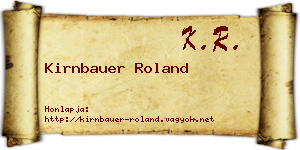 Kirnbauer Roland névjegykártya